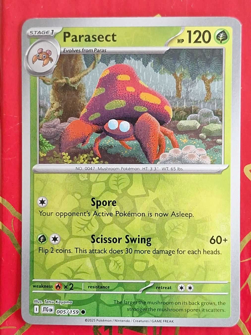 Pokémon Sammelbilder & Trading cards: parasect - Reverse Holo Pokemon Journey Together – Gebraucht aus Altstätten SG von GGsGameshop