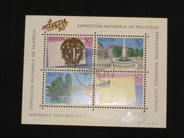 Helvetia Block 1990 50+25 Genève Briefmarken Schweiz FDC