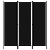 vidaXL 3-tlg. Raumteiler Schwarz 150x180 cm