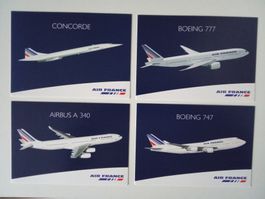 Aviatik Ansichtskarten-Set der Air France (4 Karten)