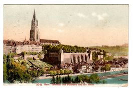 Postkarte vom Berner-Münster mit Plattform von 1903