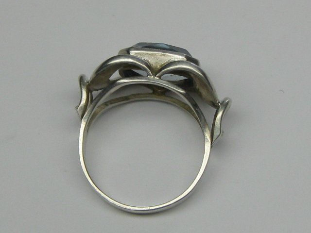 Anelli: Art Deco Antik Ring Silber 835 blauer Stein / Gr. 53.5 – Usato da Ermatingen venduto da Decovin 4