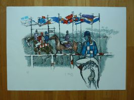 R. Mirer Litho,  "Pferderennen" 1990 / KP,  Fr. 1'050.--