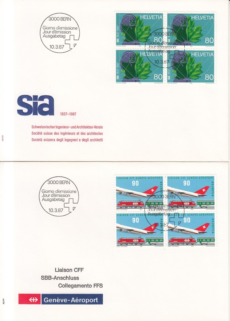Alle Briefmarken: SBK 743 - 474 im 4er-Block FDC – Gebraucht aus Bürglen TG von StampGraf 2