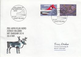 1981 Pro Aero Flug Nord Zürich Helsinki Swissair DC9