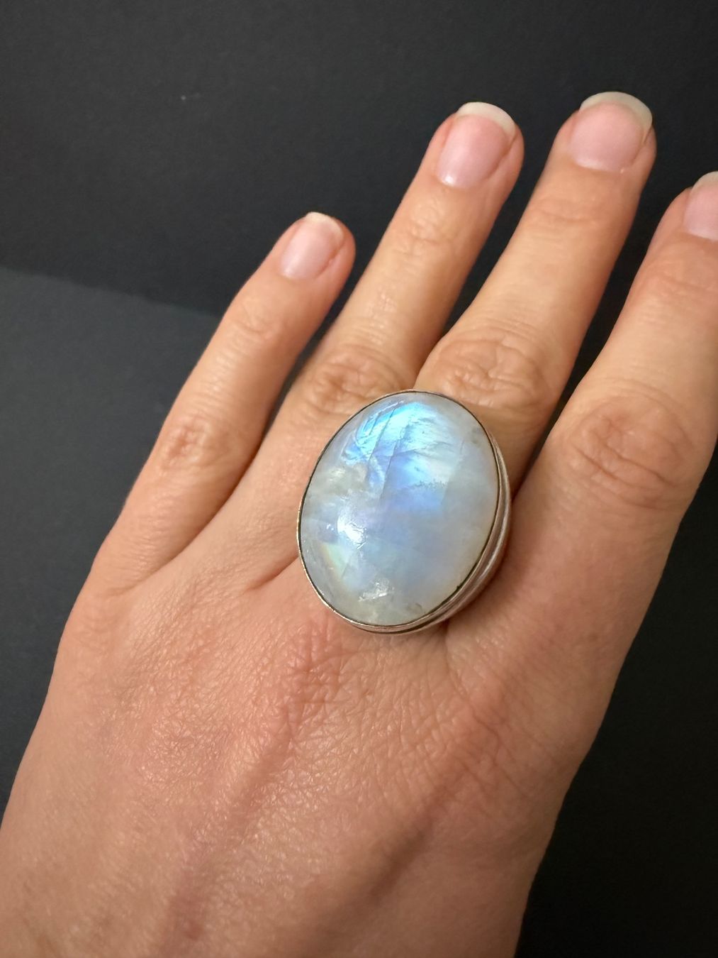 Anelli: Massiver Silber Ring mit Mondstein 925 – Usato da Spiegel b. Bern venduto da Rogger72