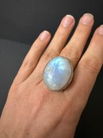 Massiver Silber Ring mit Mondstein 925