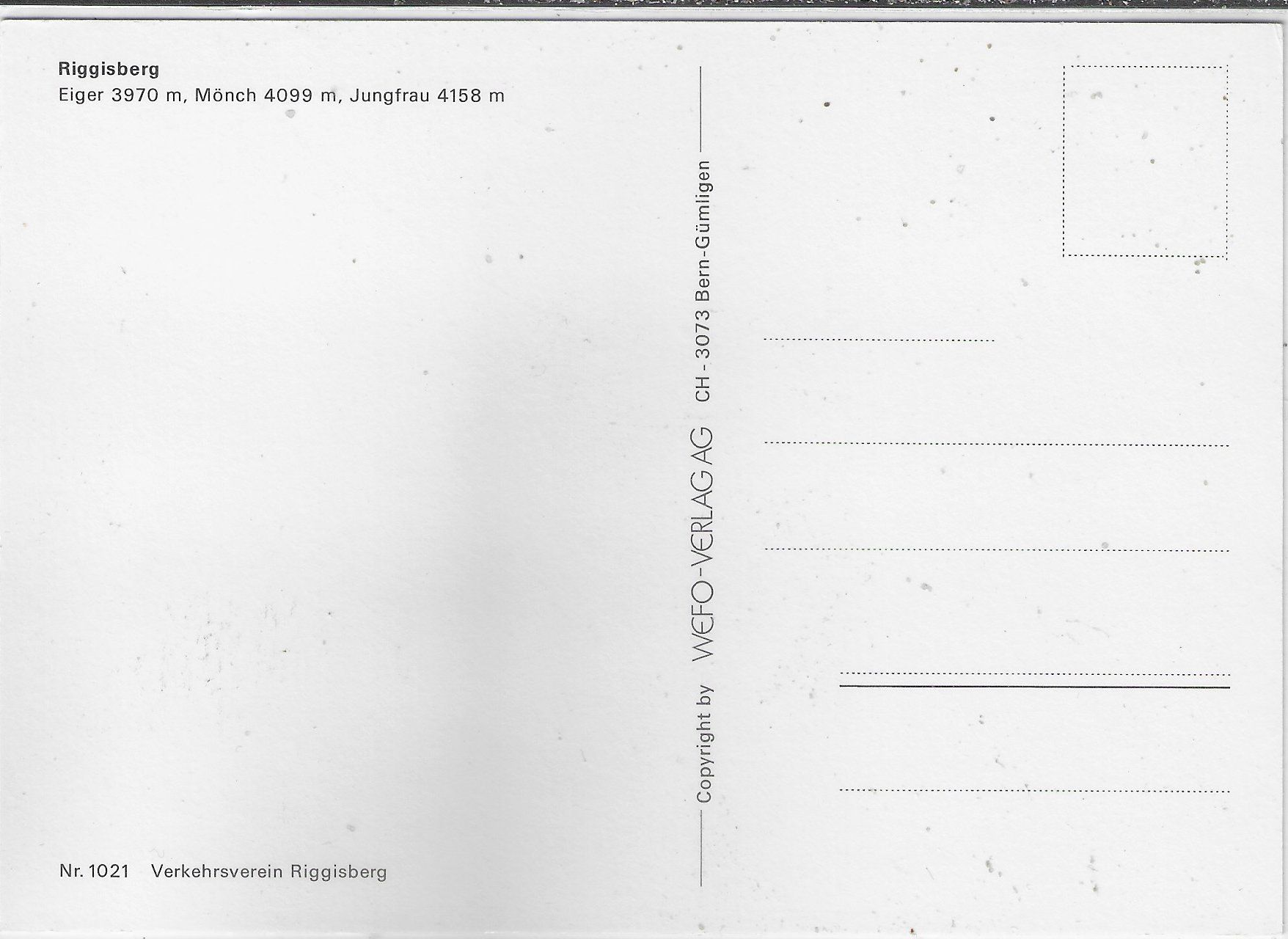 Cartoline postali: Riggisberg - Generalansicht – Usato da Ettingen venduto da Kartenplanet 1