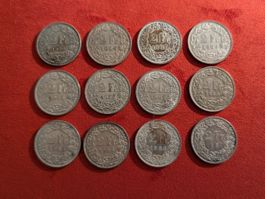 12x 2.- Silber, 100g Reinsilber