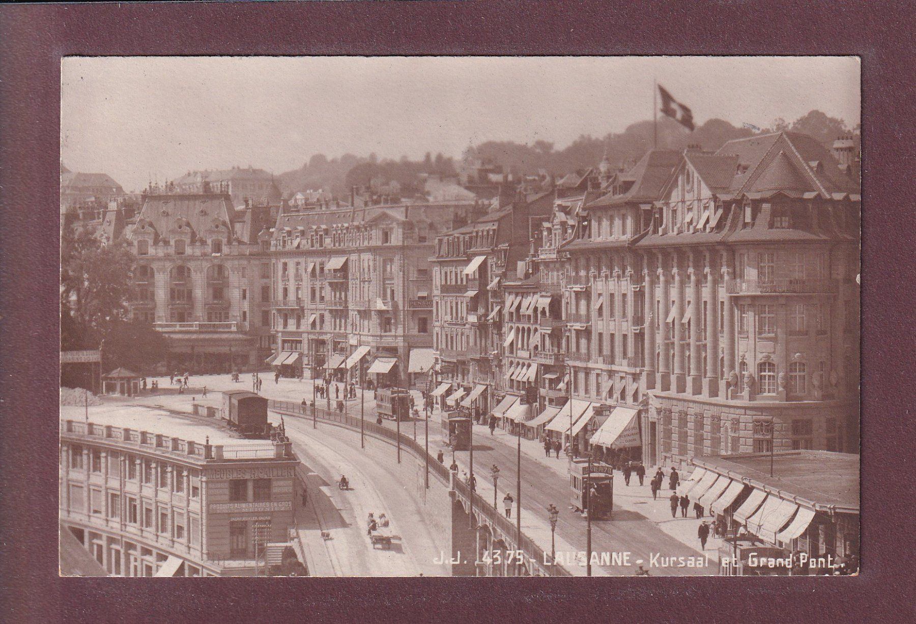 Ansichtskarten: LAUSANNE - Bel-Air - Trams - 1917 – Gebraucht aus Pully von nicecards