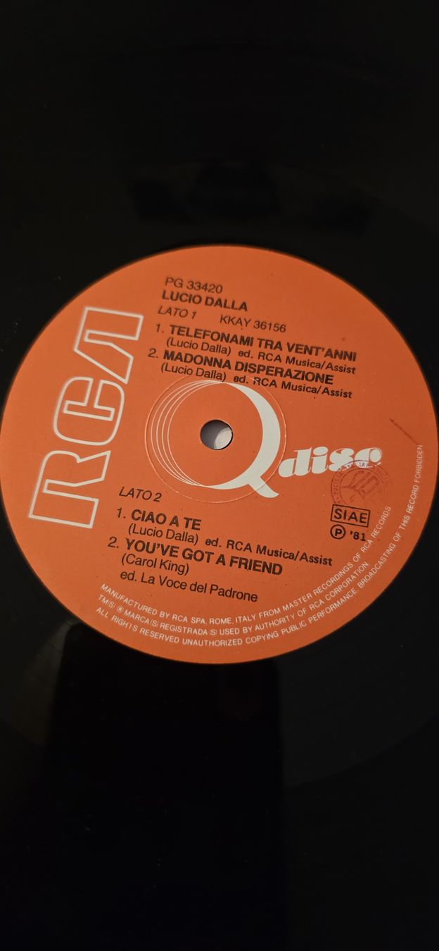 Vinyles: Lucio Dalla Vg 1981 – D'occasion à Yvonand par RF-VINYL 1