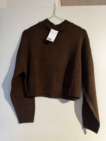 Brauner Cropped Strickpullover Gr. XXS– Neu mit Etikett