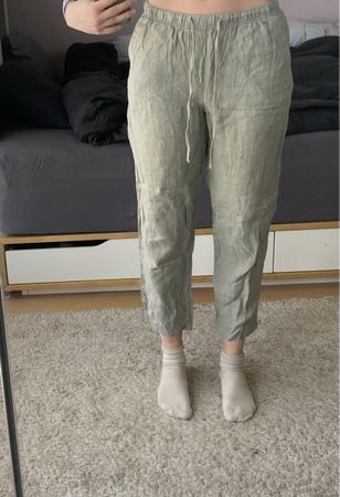 Leinenhose grün von Mango
