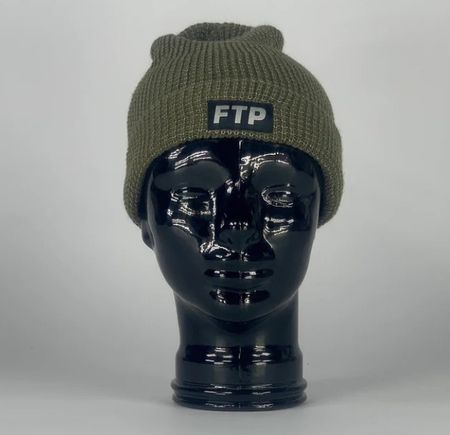 FTP Reflective Knit Beanie Olive