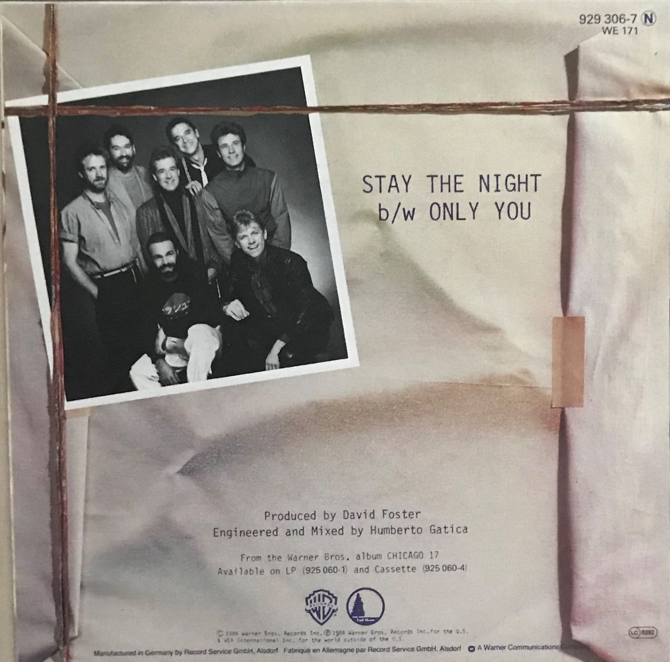 Vinyles: CHICAGO - STAY THE NIGHT – D'occasion à Bussigny par vinyl-pas-cher 1