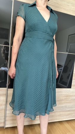 Robe portefeuille Monsoon  en soie imprimé pois taille 40 EU
