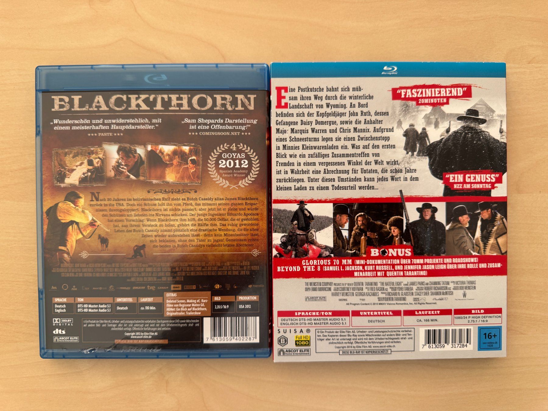 Tutti i DVDs: Blu-Ray WESTERN Blackthorn + Hateful 8 – Usato da Männedorf venduto da LTMCS 1