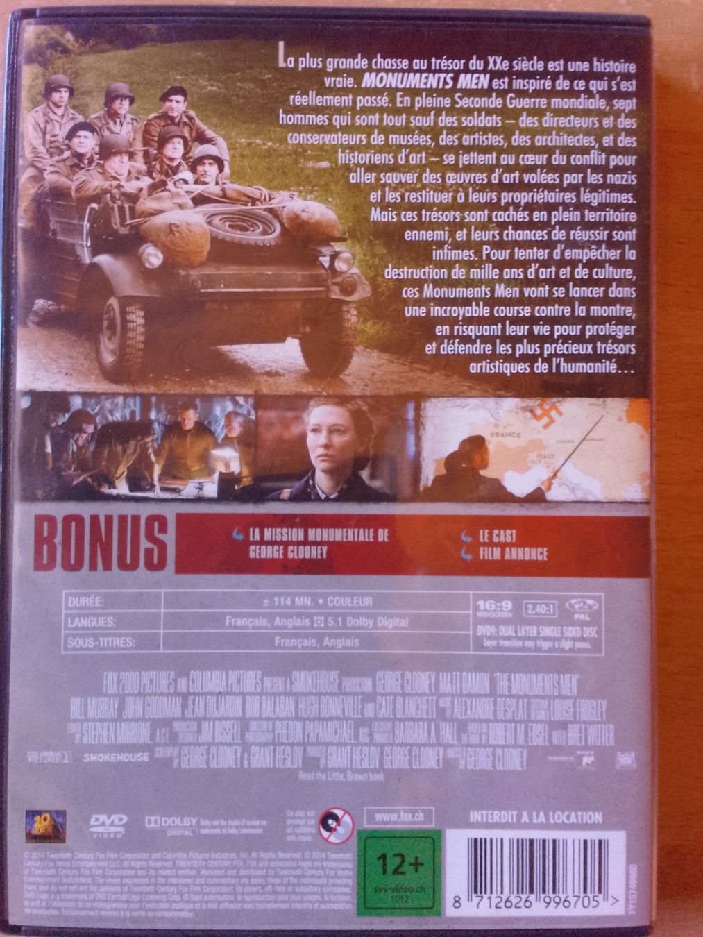 Tutti i DVDs: Monuments Men DVD film bon état – Usato da Nods venduto da Tiberias 1