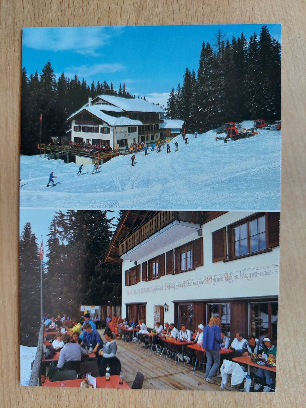 Cartoline postali: AK Serneus Skihaus Schifer 2-bildrig – Usato da Obfelden venduto da Foto_Bild_Kunst_Buch