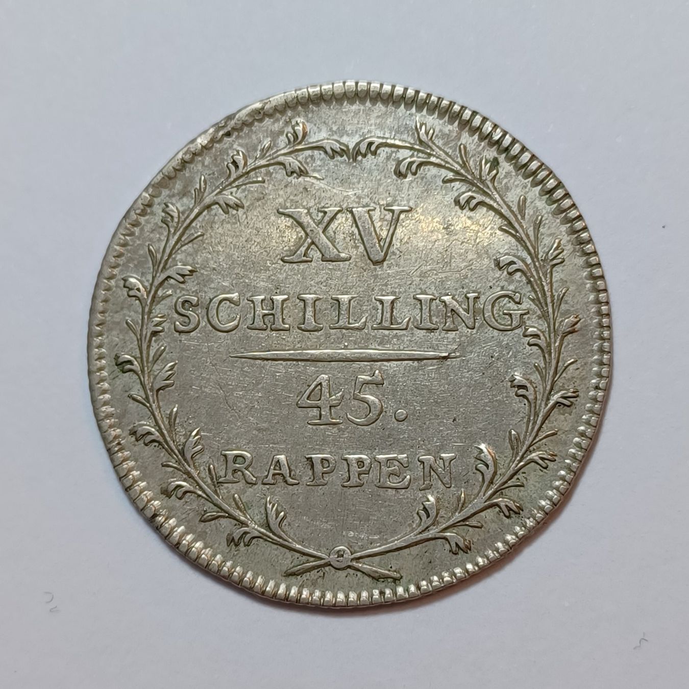 Tutti le monete: 15 Schillinge 1814 Glarus vz – Usato da Pfäffikon ZH venduto da Schweizer_Muenzen