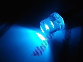 Flachkopf-LED 5mm verkabelt 12V DC, blau