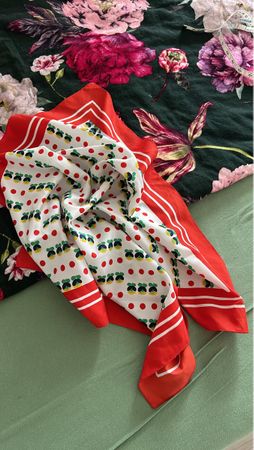 Vintage rot weiss Punkte Tupfen Tuch
