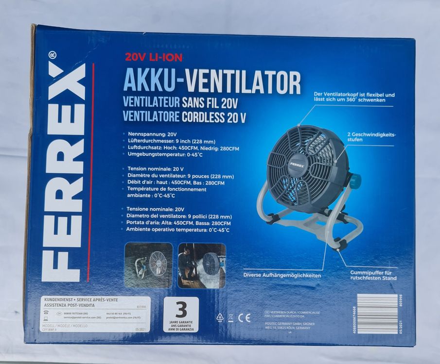 Akku-Ventilator von Ferrex