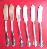 6 Fischmesser - K G B - 90er versilbert