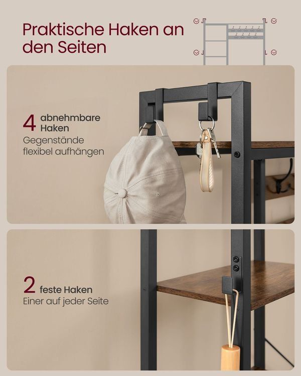 Garderobe: Garderobenständer mit Schuhbank 5 Ebenen 15 Haken ARKEL – Neu und originalverpackt aus Lachen SZ von MAMORU-MOEBEL 5