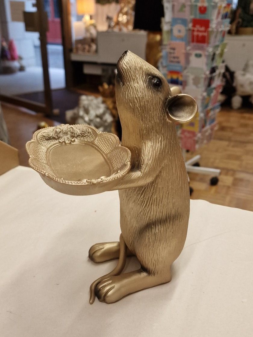 Ciotole: Deko Ratte mit Tablett / Schale Beige Kartenhalter – Nuovo e nell'imballaggio originale da Schaffhausen venduto da AtelierPudesco