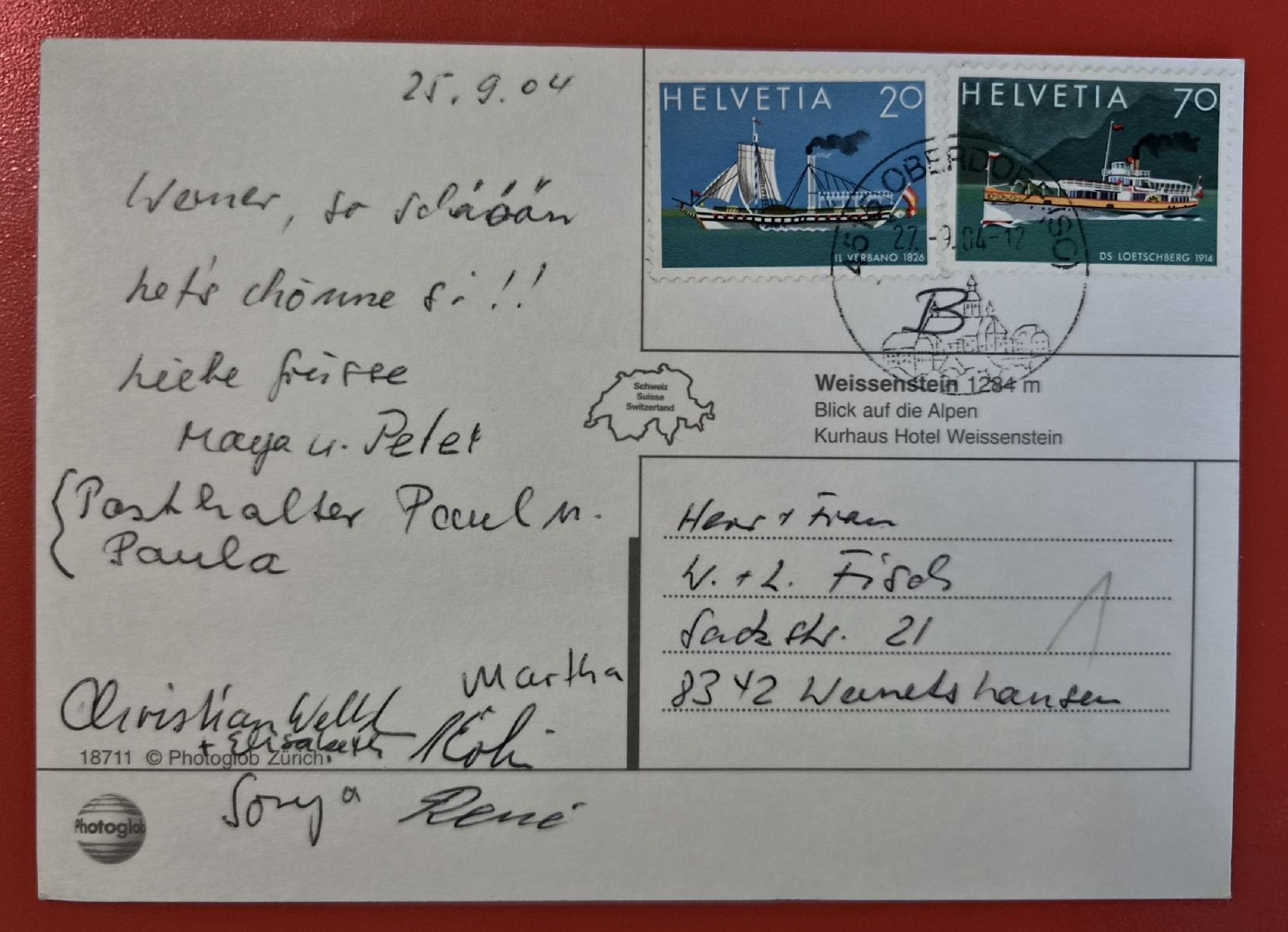 Cartoline postali: Weissenstein Kurhaus 2004 – Usato da Melchnau venduto da Arthurius 1
