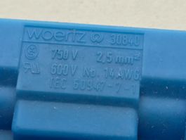 Abzweigklemme Woertz 30840 2.5mm² Schraub blau