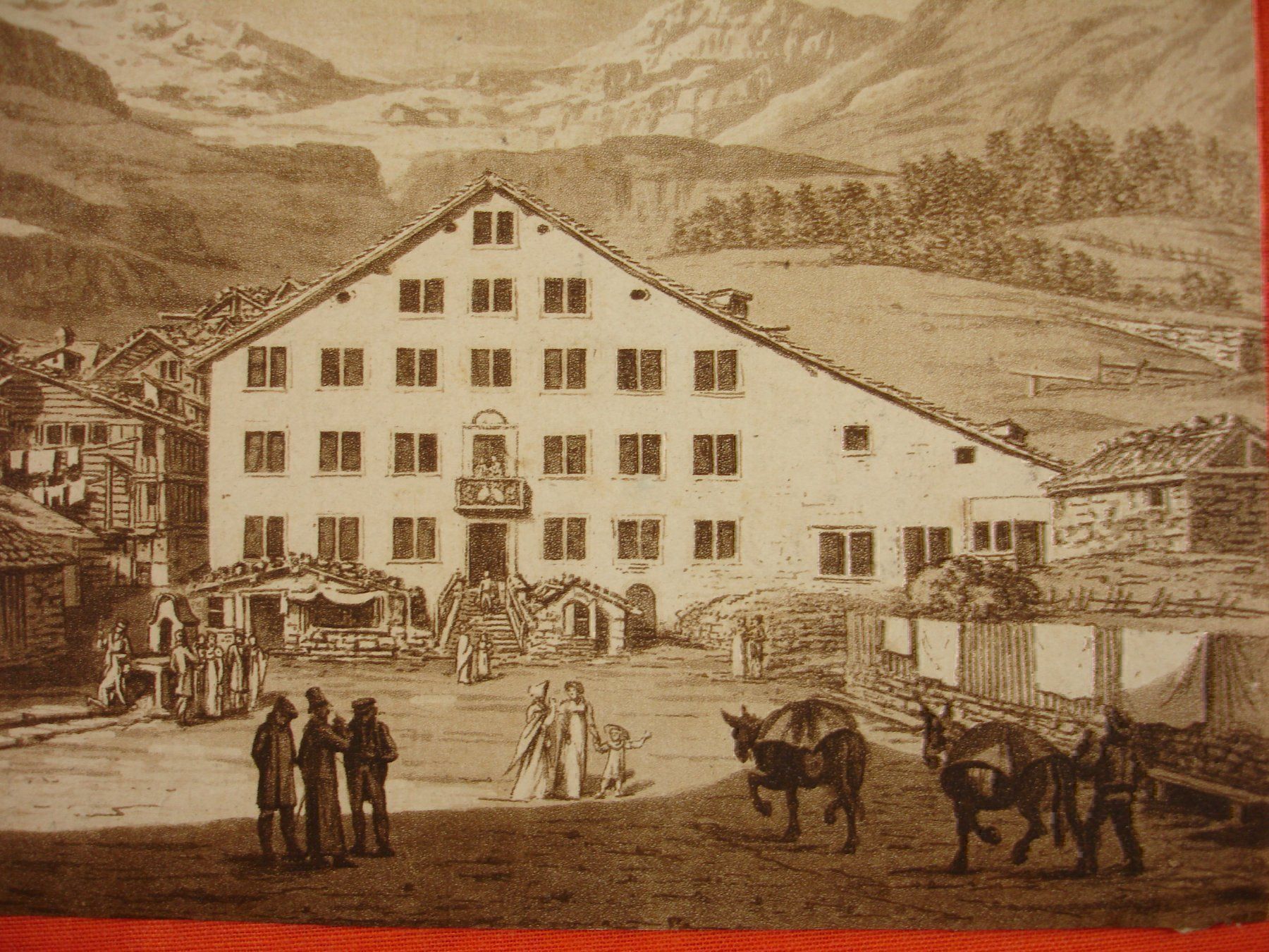 Incisioni: LEUKERBAD, AQUATINTA UM 1840 – Usato da Grüningen venduto da Kartensammler 1