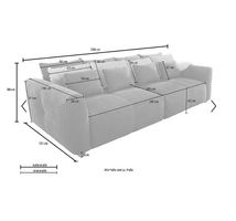Big Sofa in grau mit Kissen