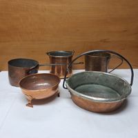 Schöne, alte, teils antike Pfannen, Topf, Kessel