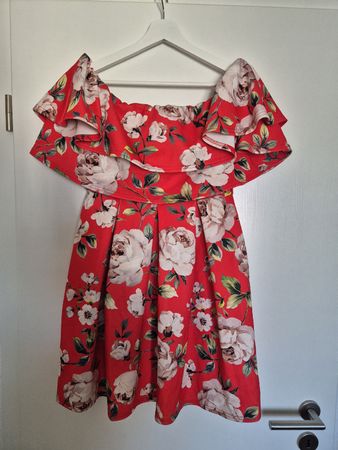 Sommerliches ASOS Kleid, Grösse 38, Blumenmuster rot