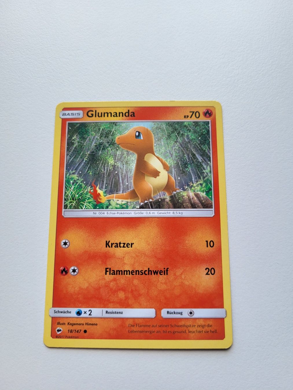Pokémon Carte collezionabili: Glumanda / Charmander (Burning Shadows 18/147) – Usato da Erlenbach ZH venduto da ram_mjn5