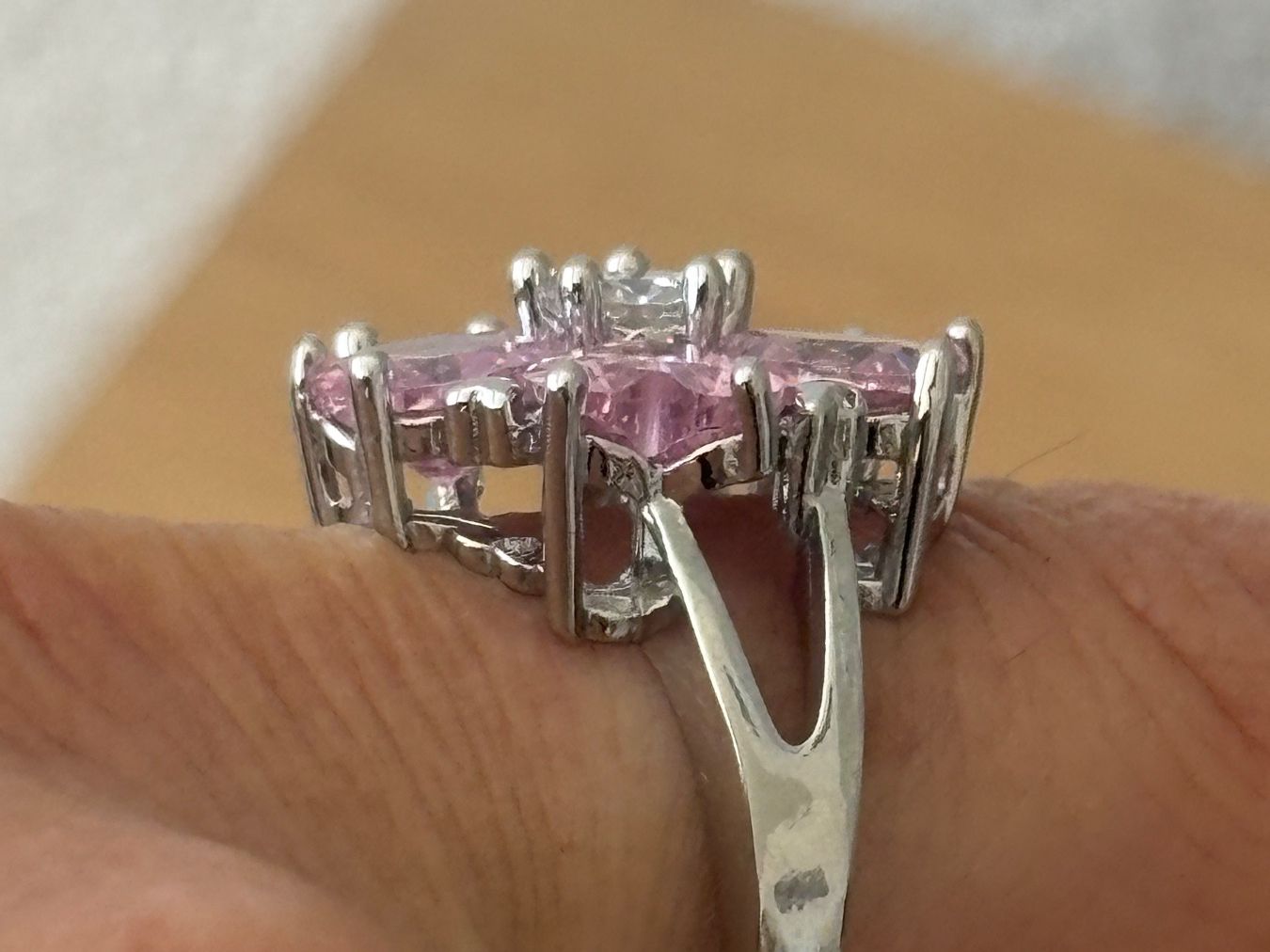 Anelli: Luxus Elegante Gr.19/9 Ring Farbe: Silber/Rosa – Nuovo (secondo la descrizione) da Biel-Bienne venduto da Roserosse13 4