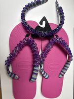 Havaianas Flip Flops, neu, Gr. 37/38, pink, Perlen Sommer