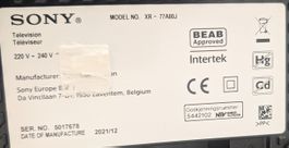 Sony OLED Fernseher XR-77A80J 77 Zoll Defekt