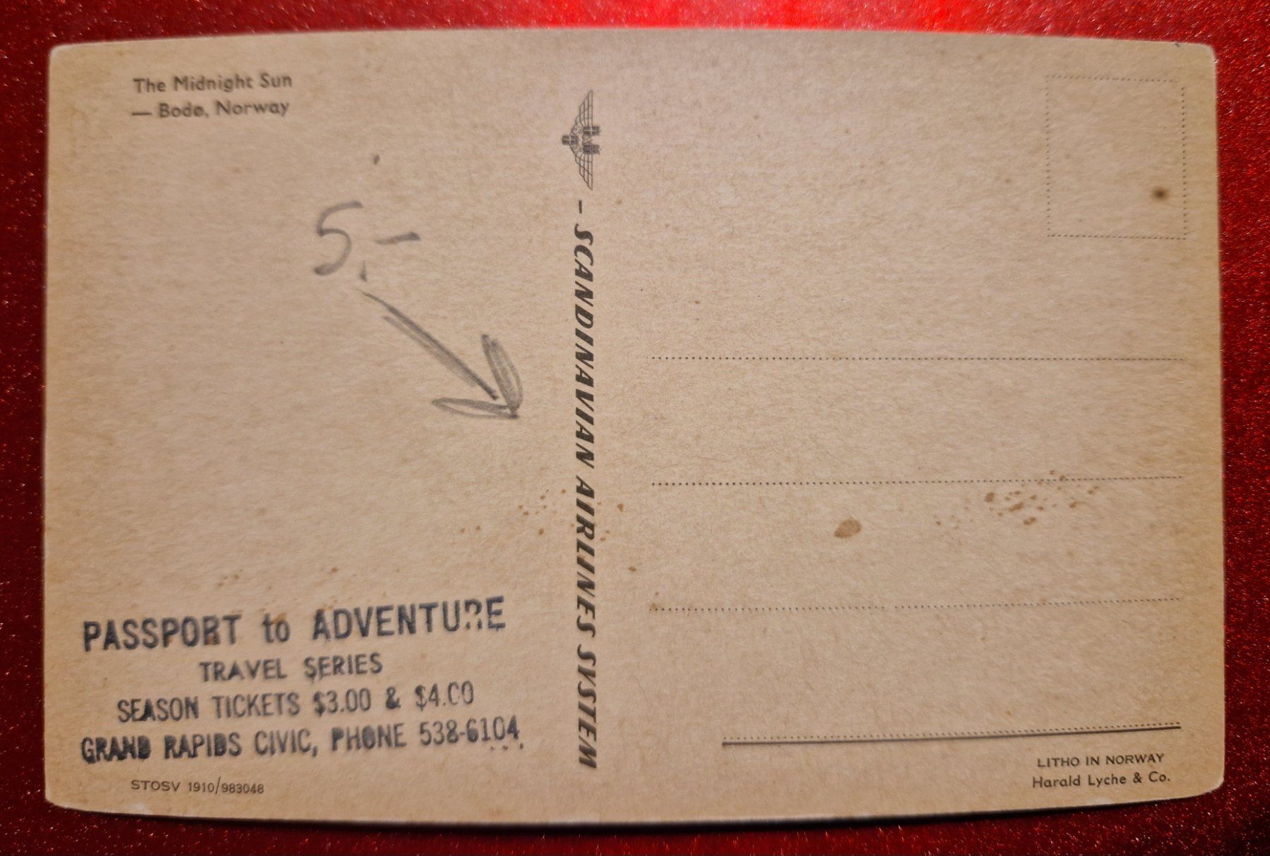 Cartoline postali: Mitternachtssonne Bode, Norwegen SAS Airlines rar – Nuovo (secondo la descrizione) da Melchnau venduto da Arthurius 1