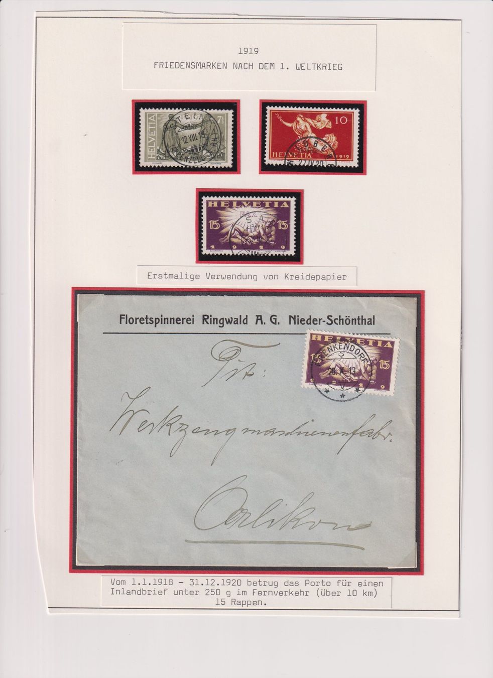 Tous les timbres: Friedensmarken mit zwei herrlichen Briefen !! – D'occasion à Bibern SH par Heinibuehrer