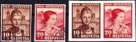 1941, Pro Juventute, Block-Ausschn. Nr. J98l/99l, gest. + **