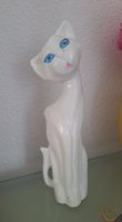 Weisse Holzkatze Vintage