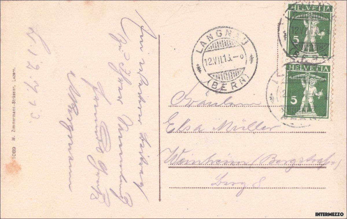 Ansichtskarten: Langnau BE // Dorf 1913 – Gebraucht aus Basel von intermezzo12 1