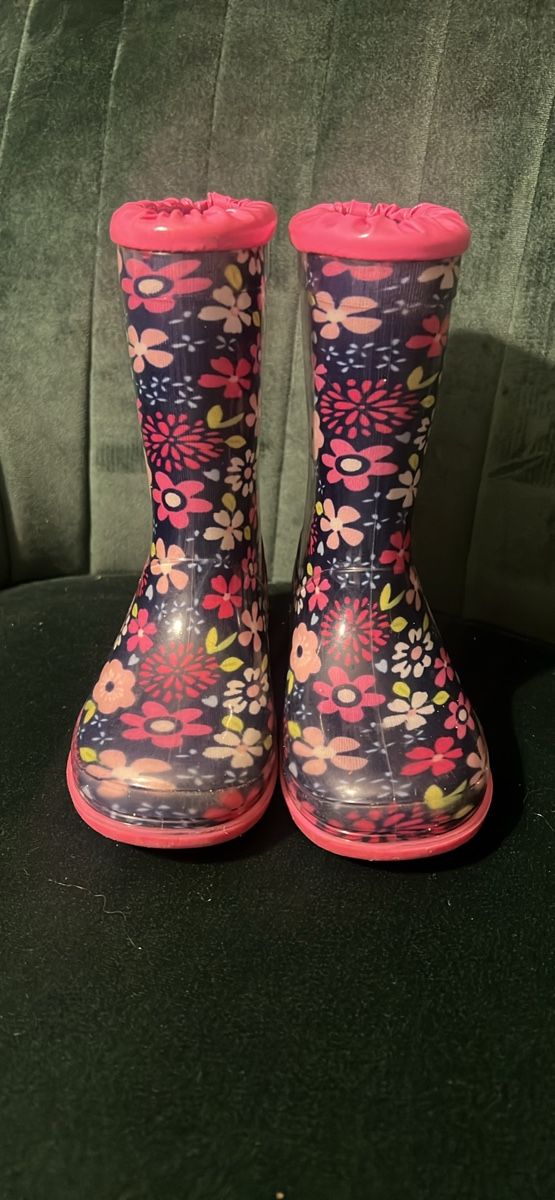 Scarpe per ragazze: Pink Blumen Gummistiefel, Gr. 26 – Usato da Seon venduto da Sunny-Schmuck78 1