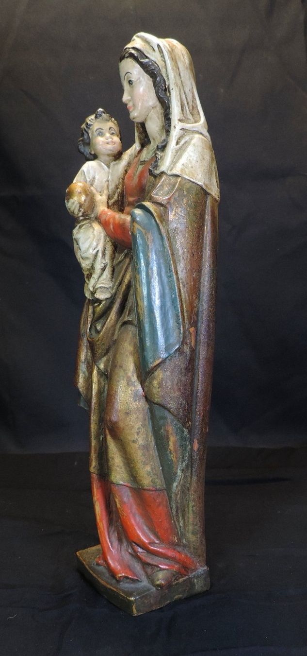 Statuette: Alte Madonna mit Kind, Schnitzerei, Heiligenfigur – Usato da Duggingen venduto da doogbua 2