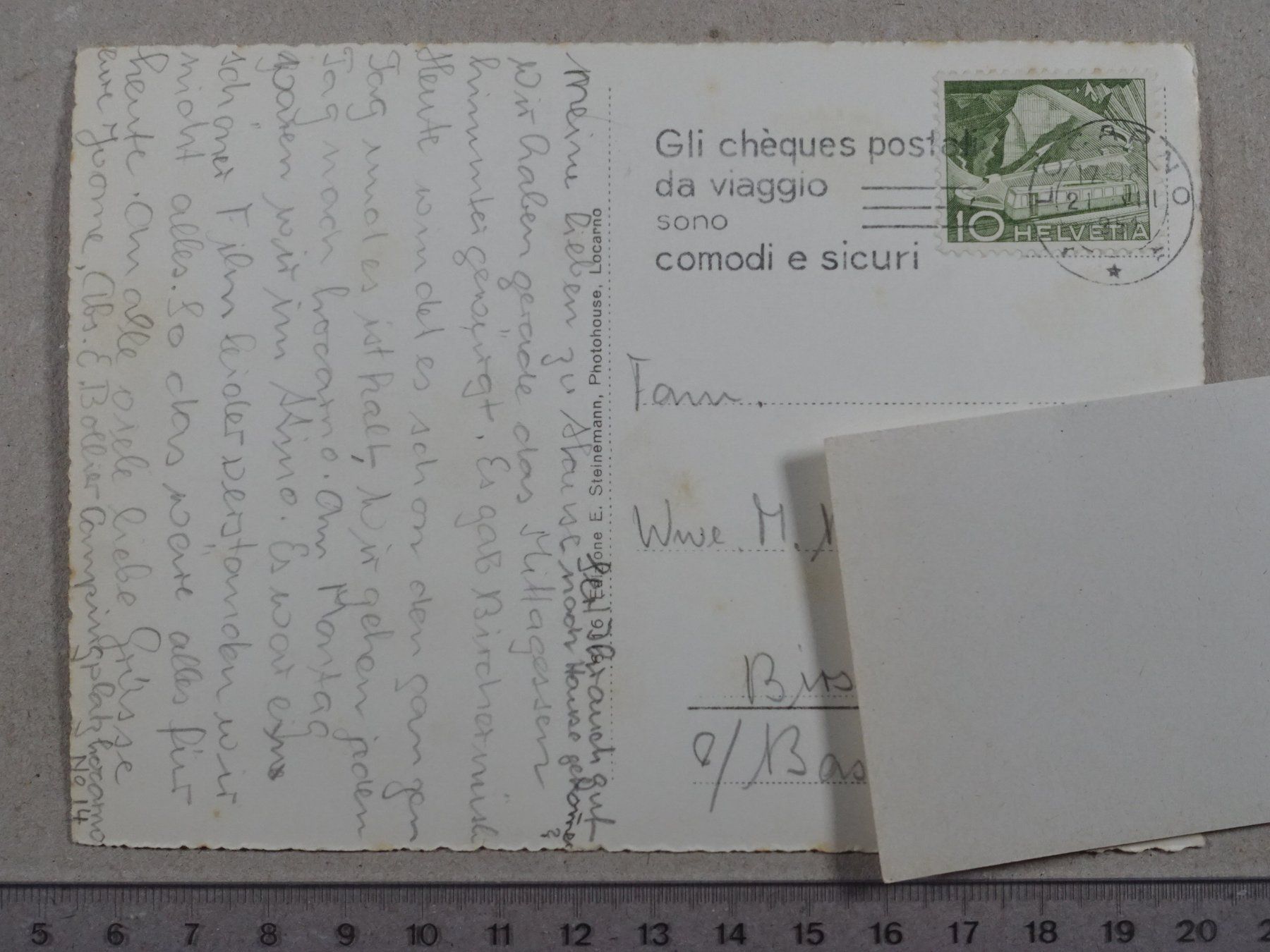 Cartoline postali: Locarno, 1951 – Usato da Lenzburg venduto da fh1 1