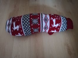 Warmer Hunde Strickpullover rot 42 cm Rückenlänge