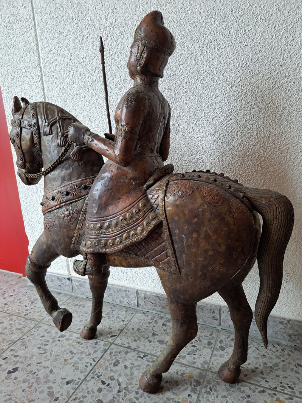 Sculture & Statue: Pferd mit Reiter, indisch – Usato da Willisau venduto da afb123 4